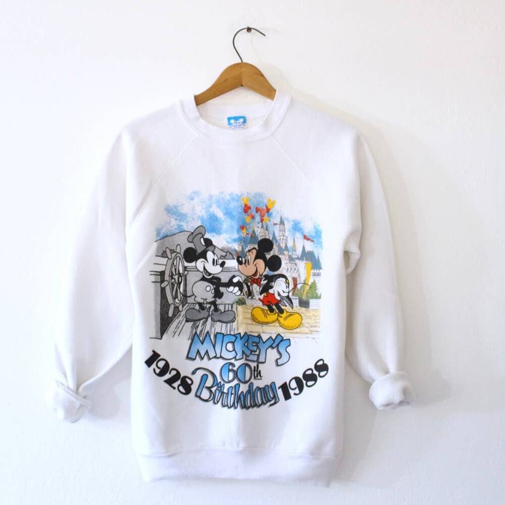 Vintage 1988 Disney Mickey Mouse Anniversary White Sweatshirt Men’s Medium
